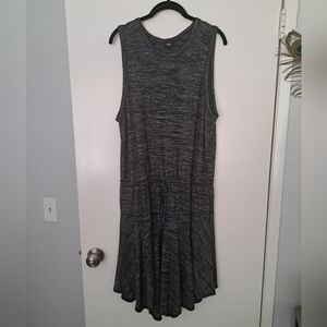 Massimo Heather Grey/Black Tie Waist Midi Dress
